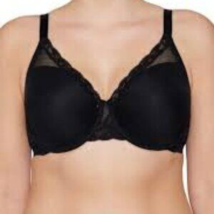 Natori Black Feathers Plunge Bra 30DDD